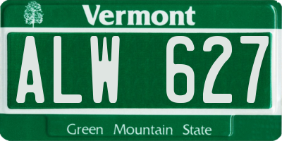VT license plate ALW627