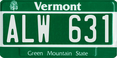 VT license plate ALW631