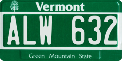VT license plate ALW632