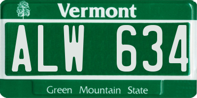 VT license plate ALW634
