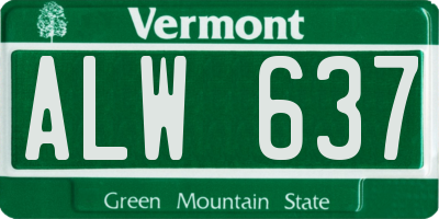 VT license plate ALW637