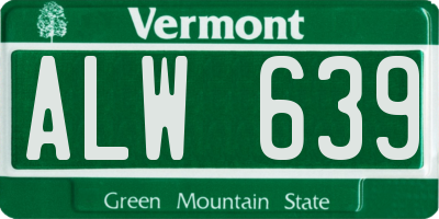 VT license plate ALW639