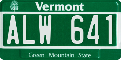 VT license plate ALW641