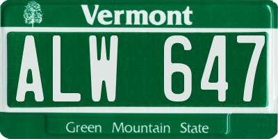 VT license plate ALW647