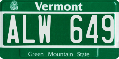 VT license plate ALW649