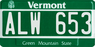VT license plate ALW653