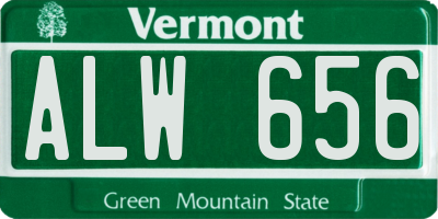 VT license plate ALW656