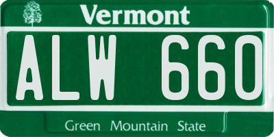 VT license plate ALW660