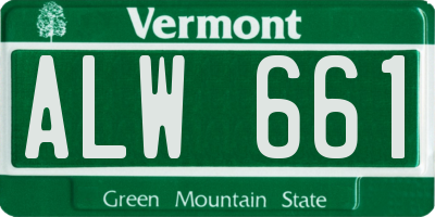 VT license plate ALW661
