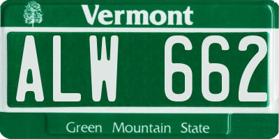 VT license plate ALW662