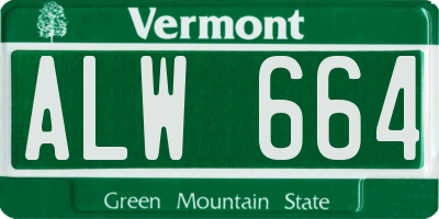 VT license plate ALW664
