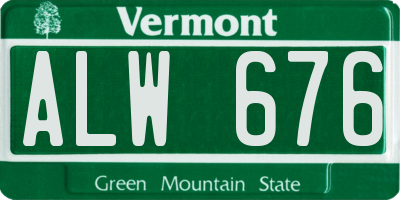 VT license plate ALW676