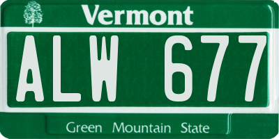 VT license plate ALW677