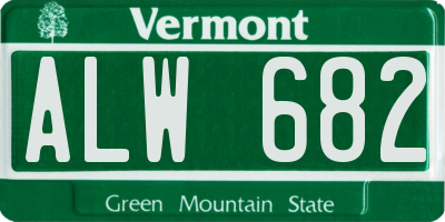 VT license plate ALW682