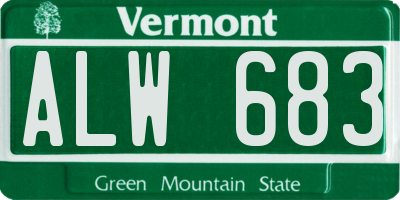 VT license plate ALW683