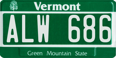VT license plate ALW686