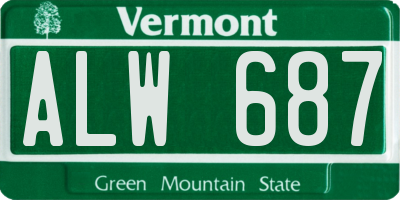 VT license plate ALW687