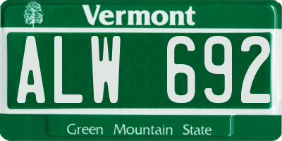 VT license plate ALW692