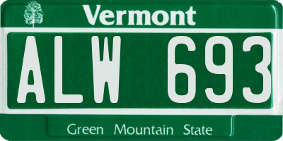 VT license plate ALW693