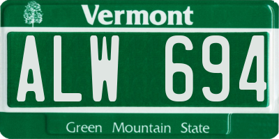 VT license plate ALW694