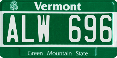 VT license plate ALW696