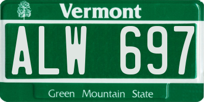 VT license plate ALW697