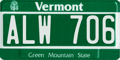 VT license plate ALW706