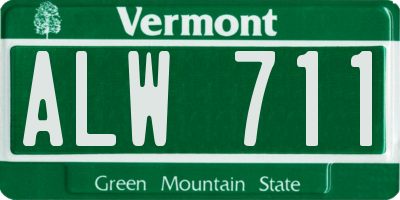 VT license plate ALW711