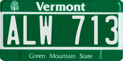 VT license plate ALW713