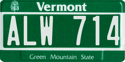 VT license plate ALW714