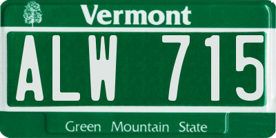 VT license plate ALW715