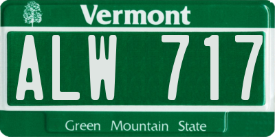 VT license plate ALW717