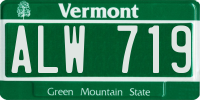 VT license plate ALW719