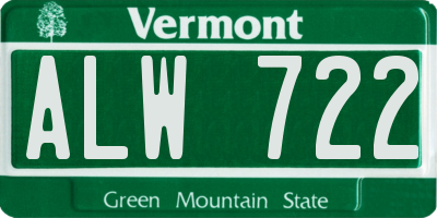 VT license plate ALW722