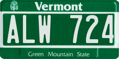 VT license plate ALW724