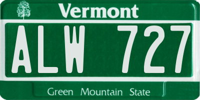 VT license plate ALW727