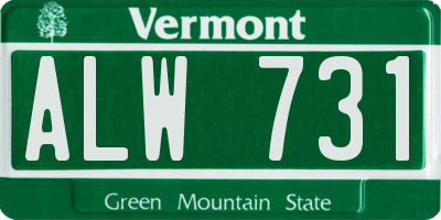 VT license plate ALW731