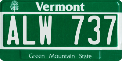 VT license plate ALW737