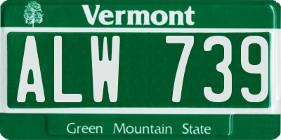 VT license plate ALW739