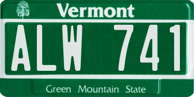 VT license plate ALW741