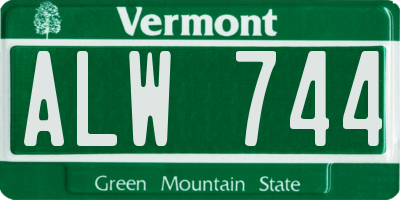 VT license plate ALW744