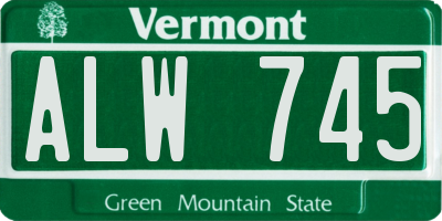 VT license plate ALW745