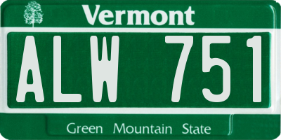 VT license plate ALW751
