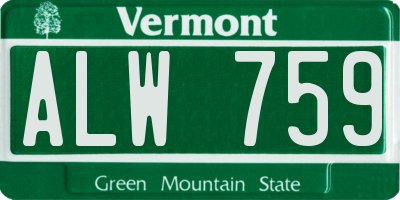 VT license plate ALW759