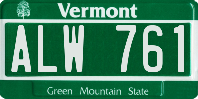 VT license plate ALW761