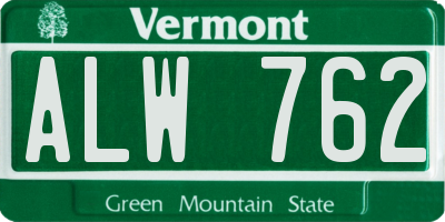 VT license plate ALW762