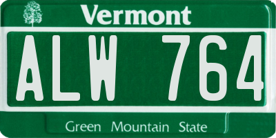VT license plate ALW764