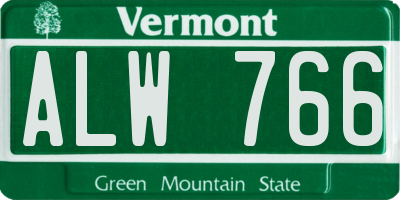 VT license plate ALW766