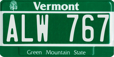VT license plate ALW767