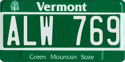 VT license plate ALW769